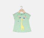 Baby Girls Giraffe-Print Cotton T-Shirt Mint Pearl