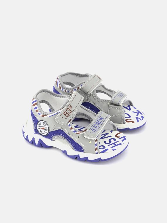 Boys Velcro Open-Toe Sandals Grey/White