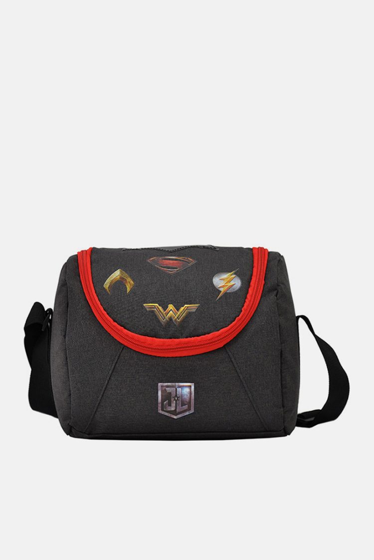 Justice League Lunch Bag 23 H x 21 L x 13 W cm Black Combo