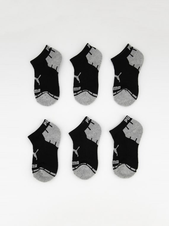 Kids Boys 6-Pack Training Low Cut Sock Black/Gray