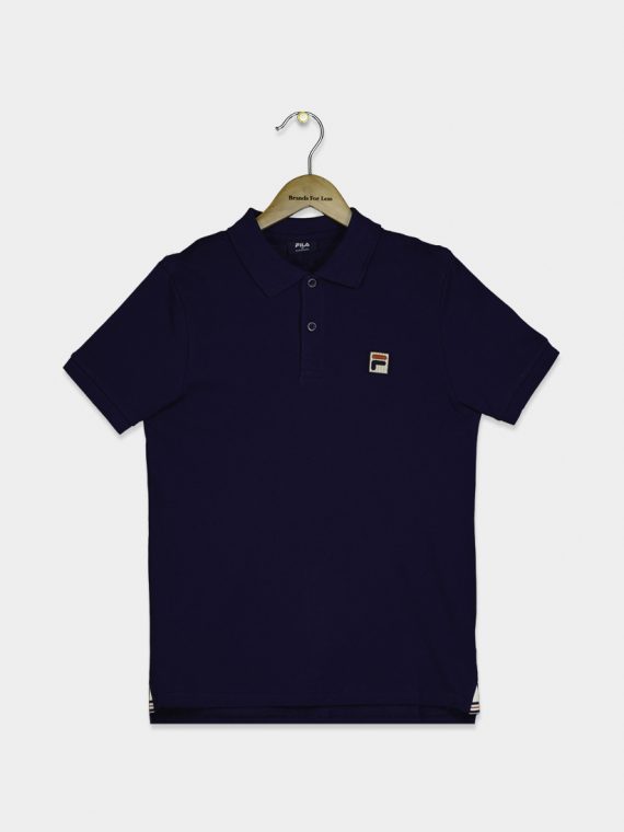 Kids Boys Embroidered Logo Short Sleeve Polo Shirt Medieval Blue