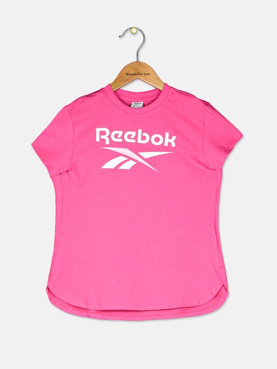 Kids Girls Classics Logo Split Colour T-Shirt Shocking Pink