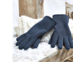 Knitted Fleece Gloves Dark Blue