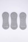 Mens 3 Pair Round Invisible Socks Grey