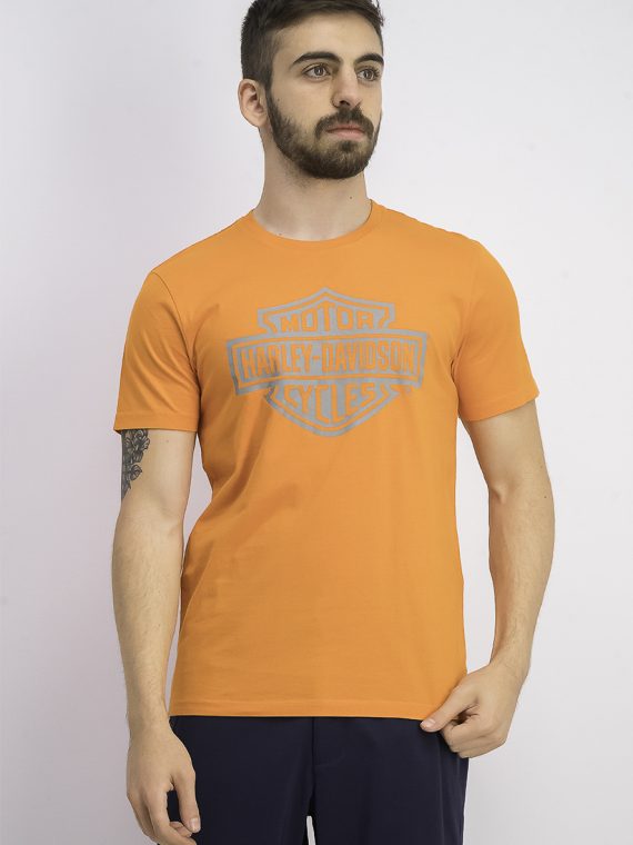 Mens Brand Graphic Short Sleeve Tee Harley Orange