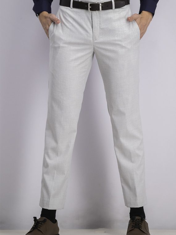 Mens Classic-Fit UltraFlex Plaid Pants Light Grey