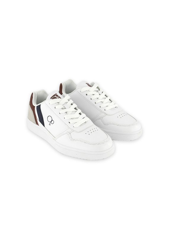 Mens Classic Lace Up Shoes White/Navy/Red