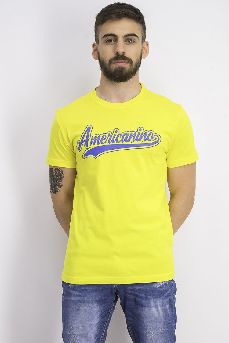 Mens Graphic Short Sleeve T-Shirt Yellow