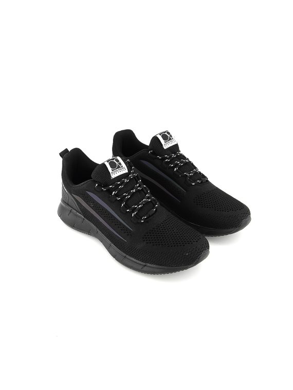 Mens Lace Up Running Shoes Black