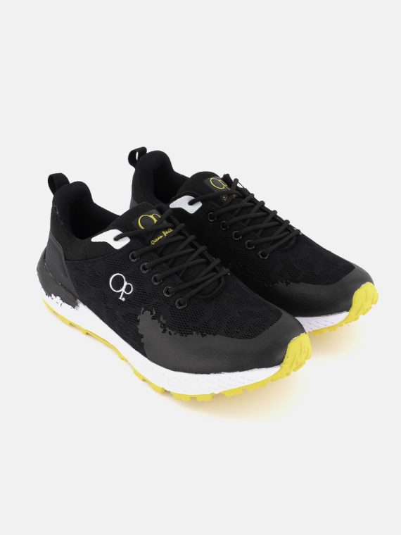 Mens Lace Up Running Shoes Black/Corn