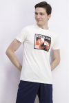 Mens Rooster Print T-Shirt White Combo