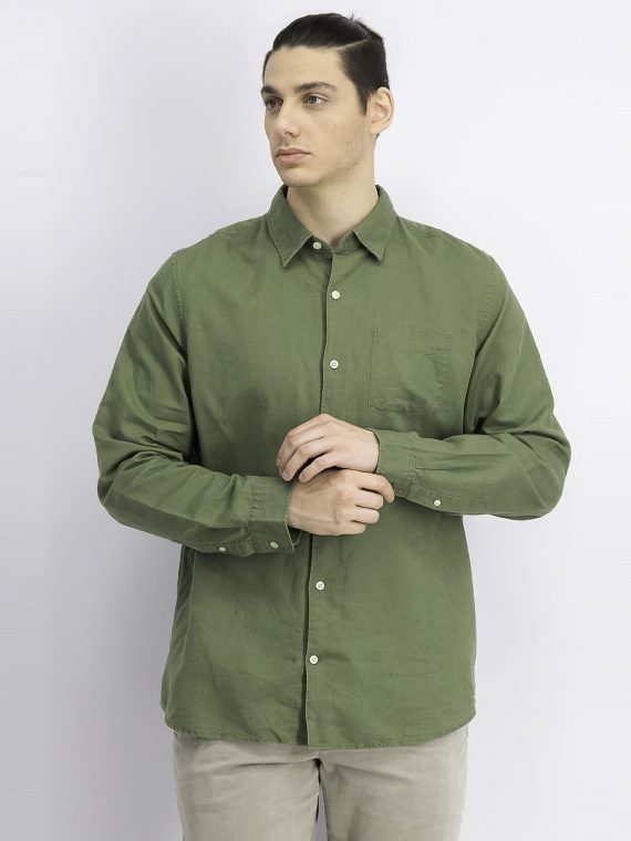 Mens Standard Fit Long Sleeves Shirts Green