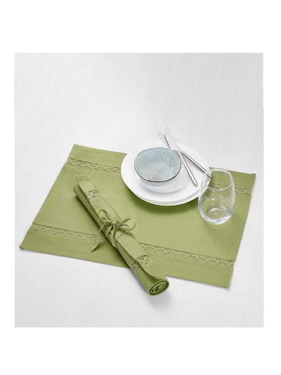 Placemats 49x35 cm Set of 2 Green