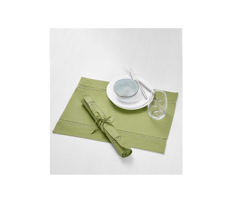 Placemats 49x35 cm Set of 2 Green