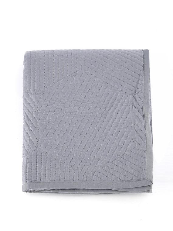 Quilted King Sham 51 x 91 cm Cool Grey