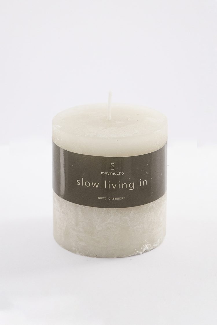Slow Living In Soft Cashmere Scented Candle White