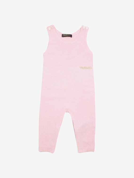 Toddler Girls Knitted Jumpsuit Pink