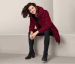 Womens Hooded Quilted Coat Red