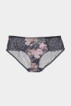Womens Lace Floral Panty Gray/Pink Combo