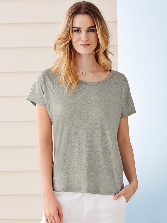 Womens Linen Shirt Light Gray