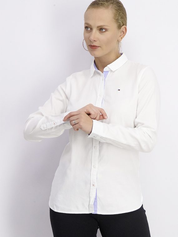 Womens Long Sleeve Fitted Shirt White