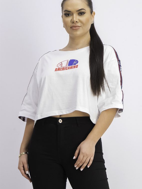 Womens Maglia Graphic Short Sleeve T-Shirt Optical White