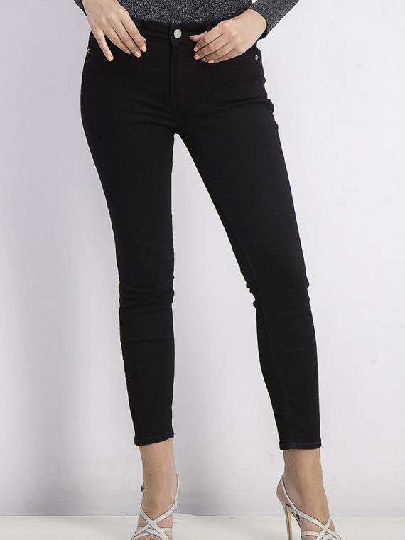 Womens Mid Rise Skinny Ankle Jeans Black