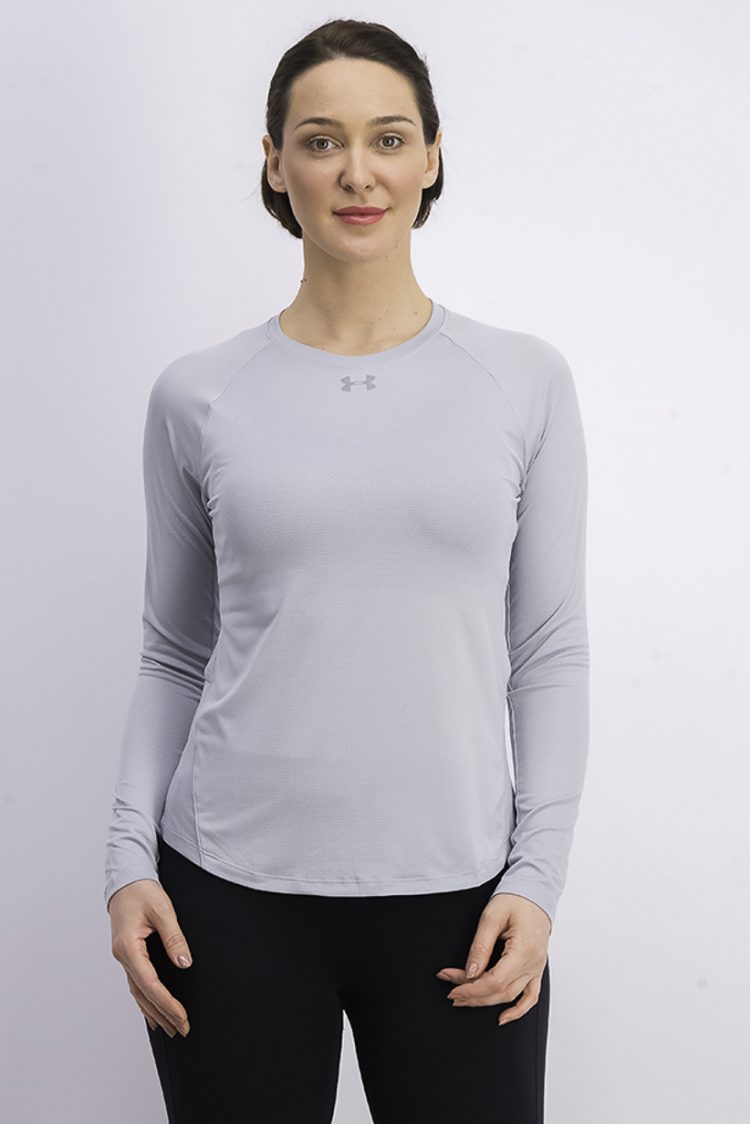 Womens Qualifier HexDelta Long Sleeve T-Shirt Light Grey