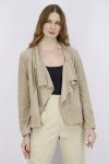 Womens Suede Long Sleeves Jacket Soft
